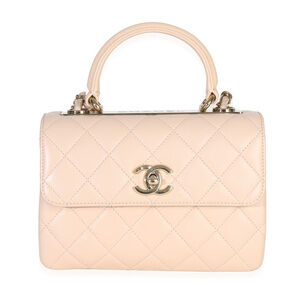 Chanel 25C Beige Quilted Lambskin Small Trendy Flap Bag